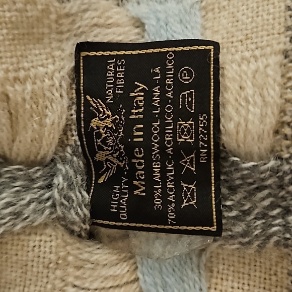 VTG Italian Basketweave Wool Scarf - Picture 3 of 5